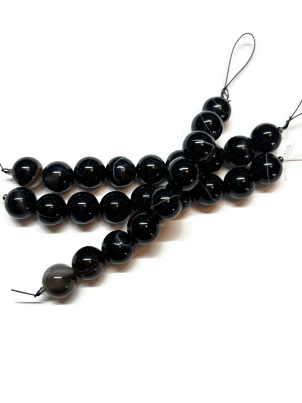 As Low As $2 10mm Black Striped Agate Round Beads (9)